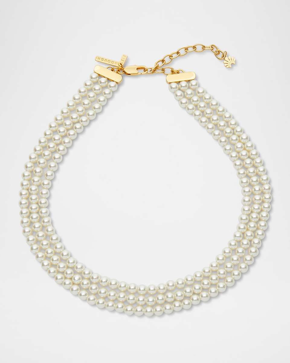 Triple Pearl Strand Necklace